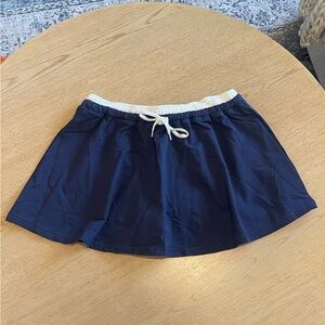 Princess Polly Navy Skirt with Cream Trim